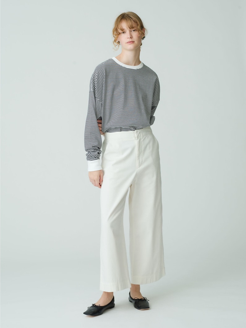 Twill Wide Straight Pants 詳細画像 white