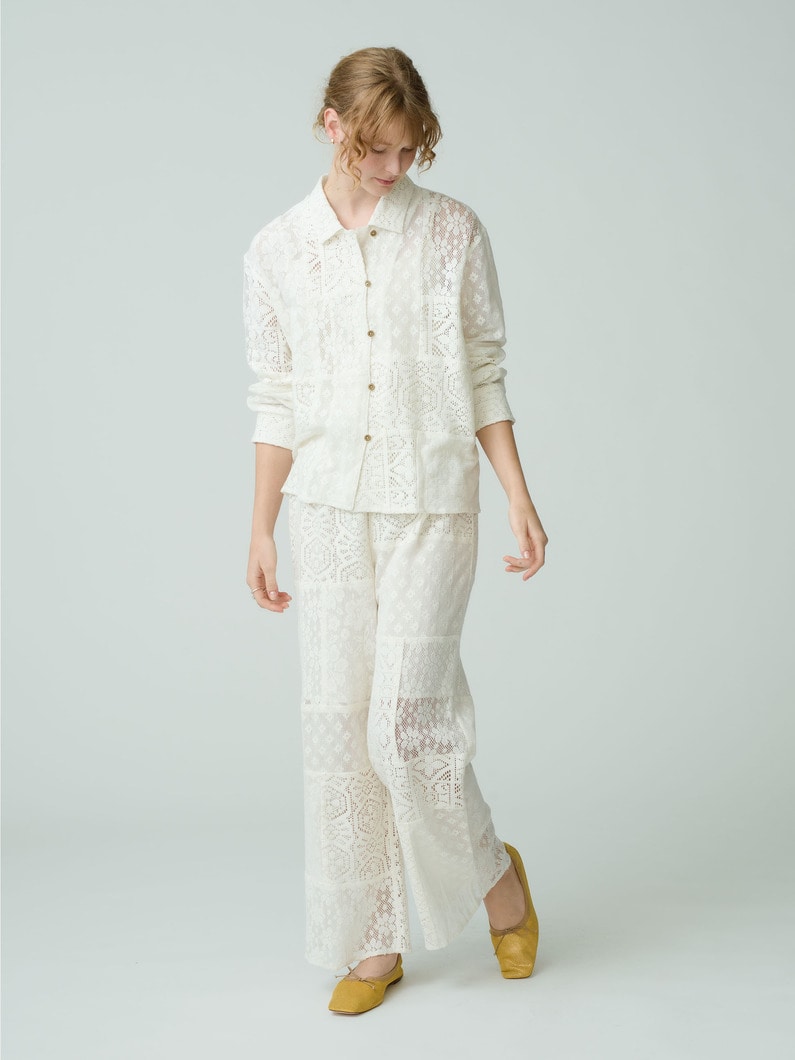 Patch Work Lace Pants 詳細画像 white 2