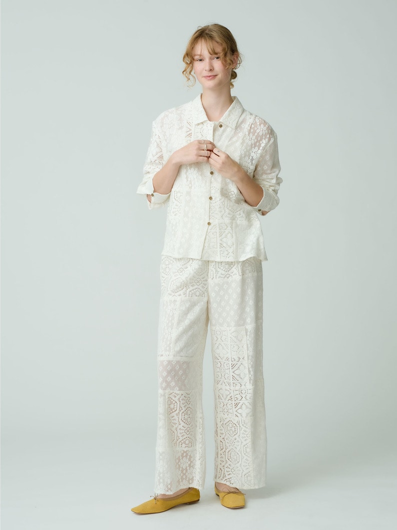 Patch Work Lace Pants 詳細画像 white 3