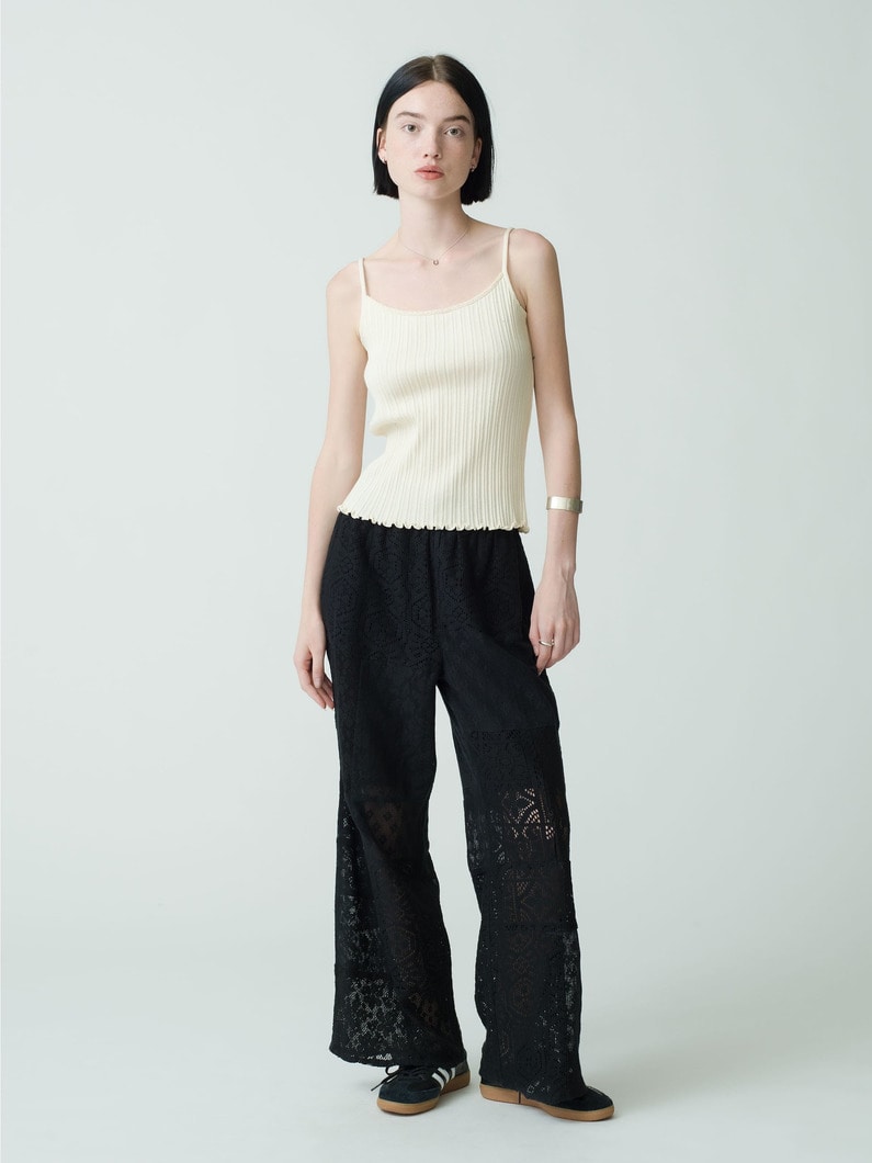 Patch Work Lace Pants 詳細画像 charcoal gray 2