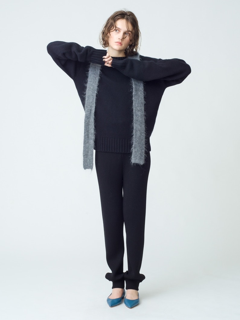 Wool Rib Knit Pants 詳細画像 black 1