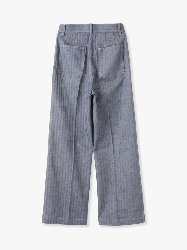 Herringbone Straight Pants 詳細画像 blue 1