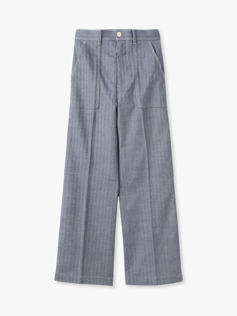 Herringbone Straight Pants 詳細画像 blue 2