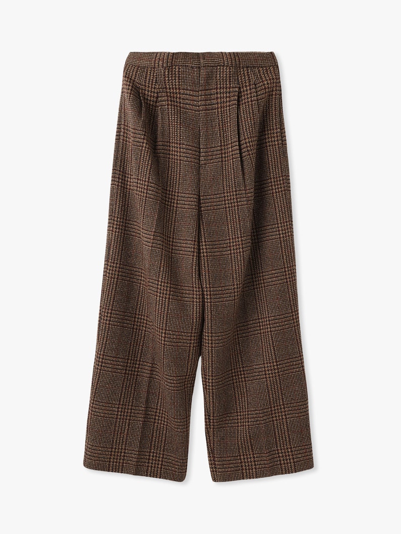 Silk Tweed Tucked Easy Pants 詳細画像 brown 1