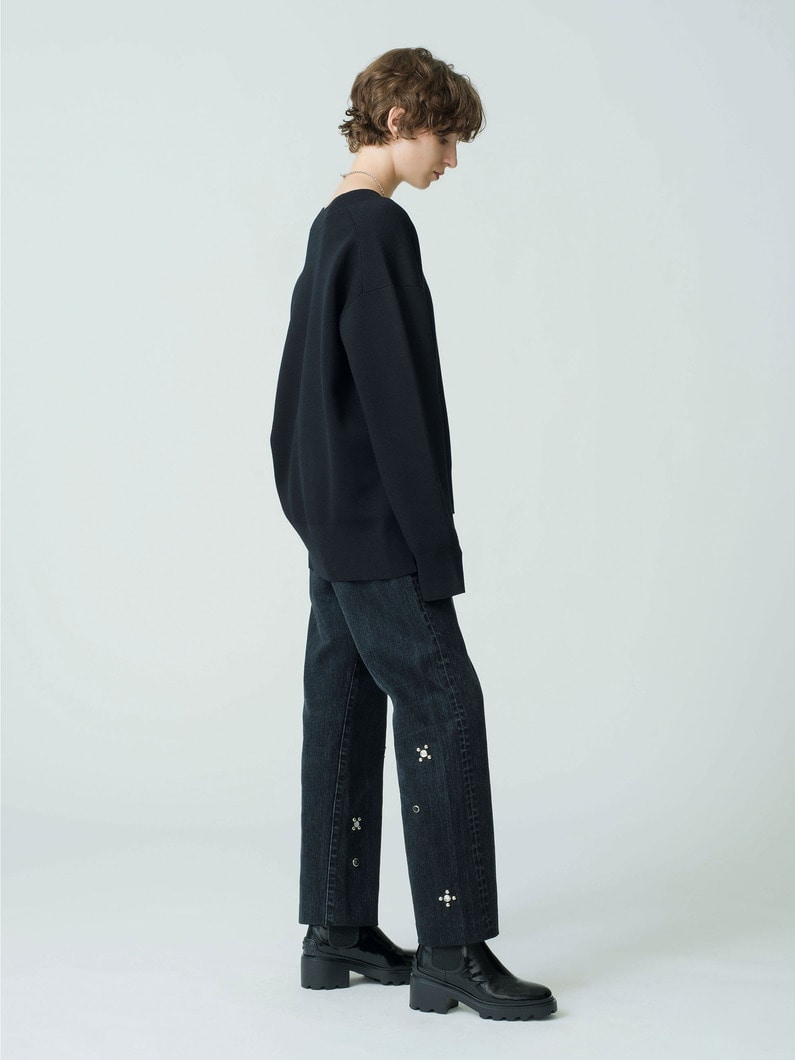 Straight Jean Trousers Pants (black) 詳細画像 black 2