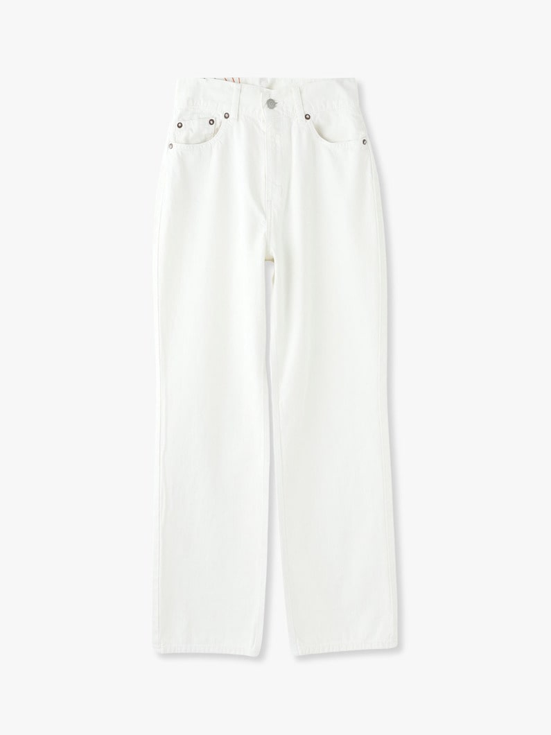 Organic High Waist Denim Pants 詳細画像 white 2