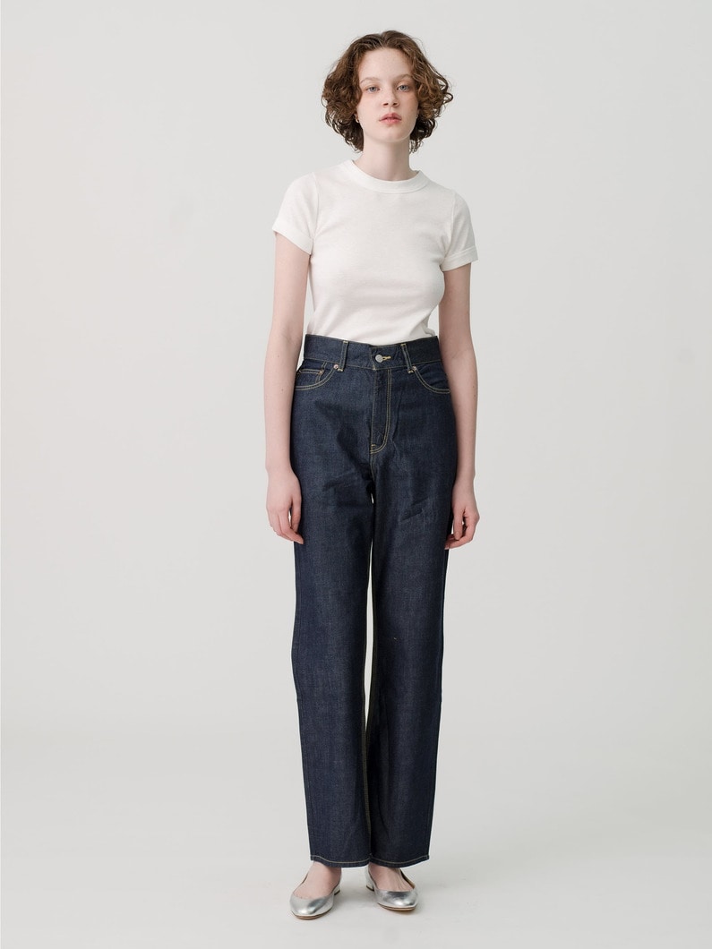 Organic High Waist Denim Pants 詳細画像 indigo 1