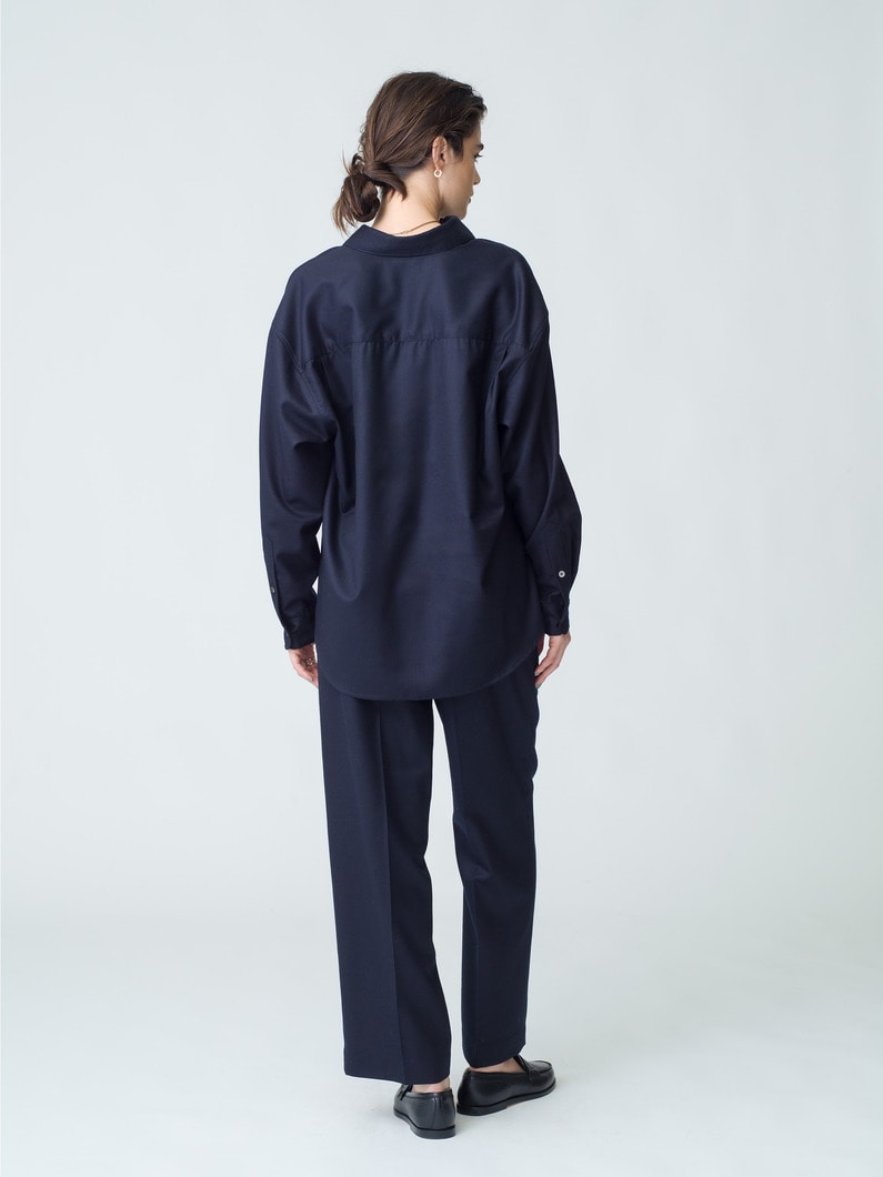 Wool Straight Pants 詳細画像 navy 2