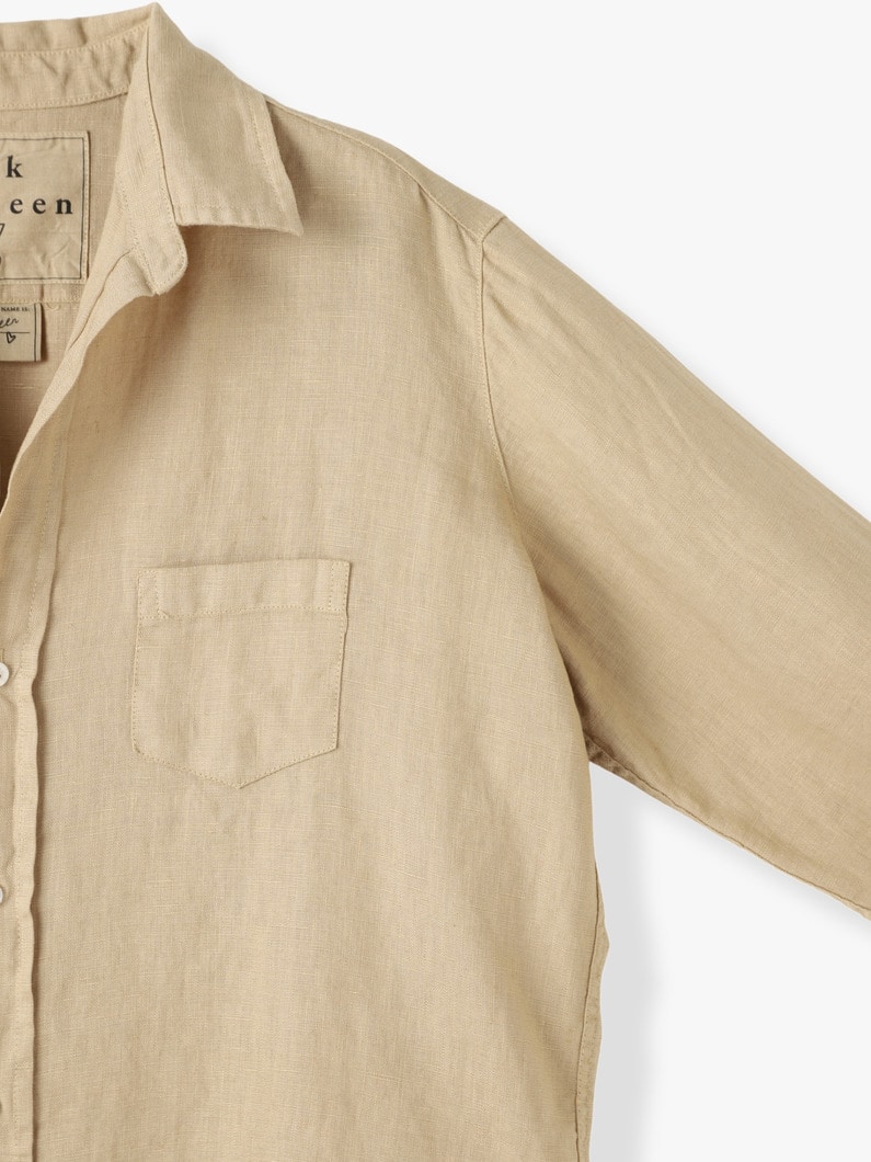 Eileen Italian Linen Shirt (light beige/navy/dark red) 詳細画像 navy 2