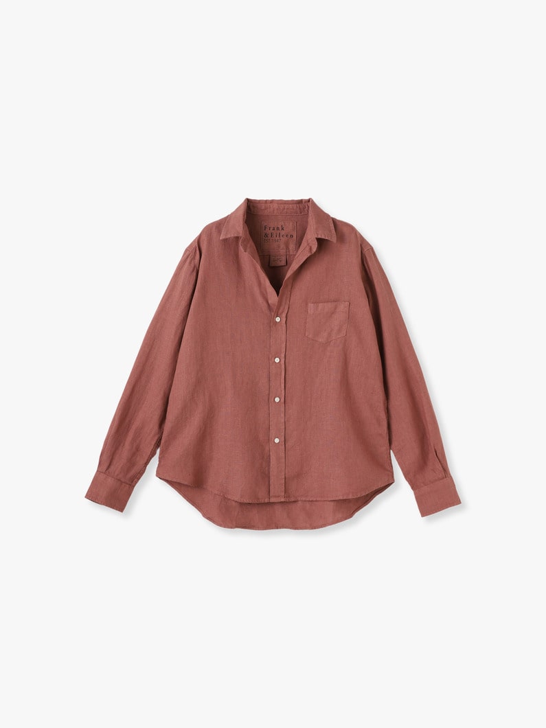 Eileen Italian Linen Shirt (light beige/navy/dark red) 詳細画像 dark red