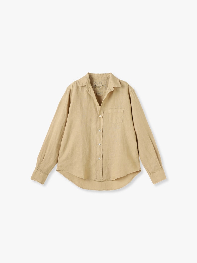 Eileen Italian Linen Shirt (light beige/navy/dark red) 詳細画像 light beige 1