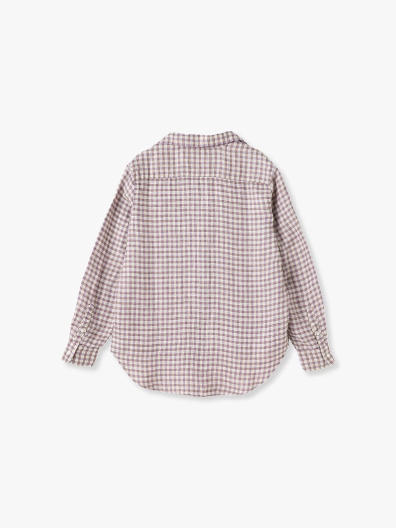 Eileen Linen Checkered Shirt (purple) 詳細画像 purple 1