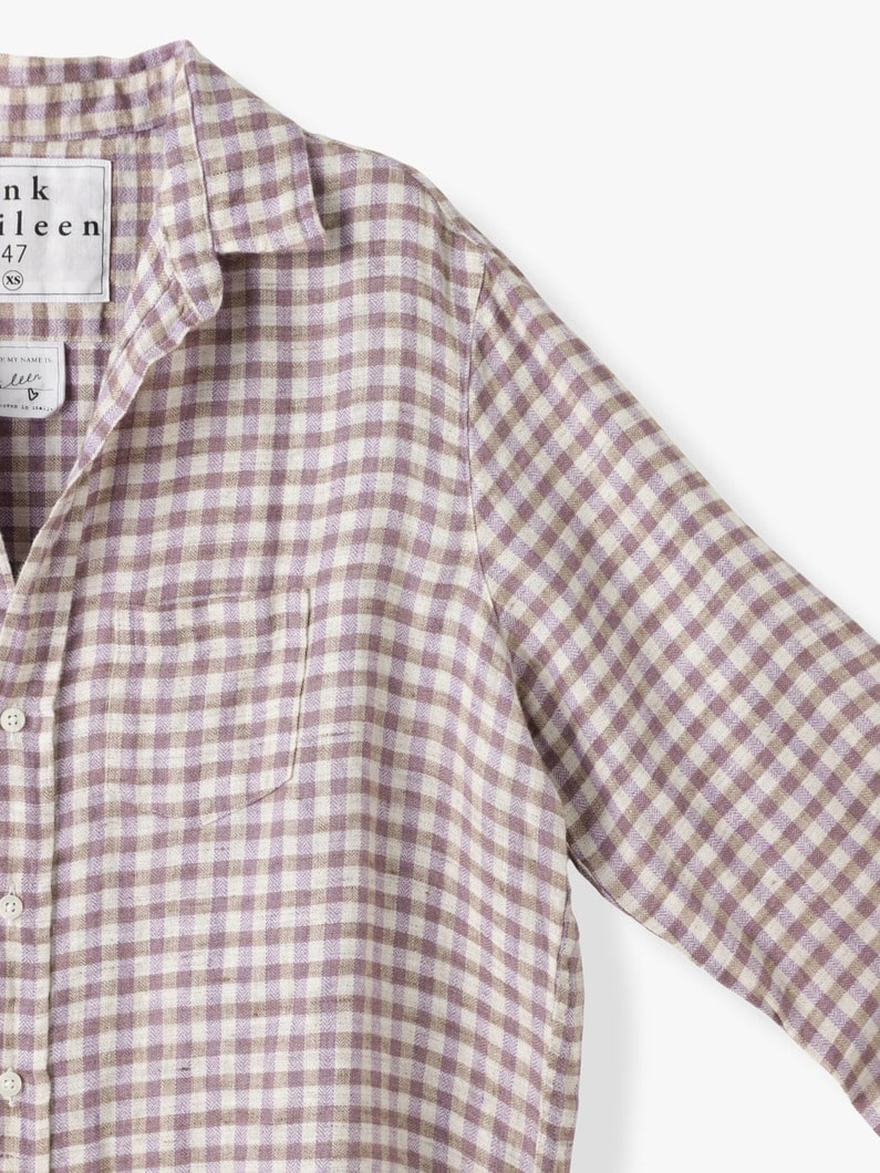 Eileen Linen Checkered Shirt (purple) 詳細画像 purple 2