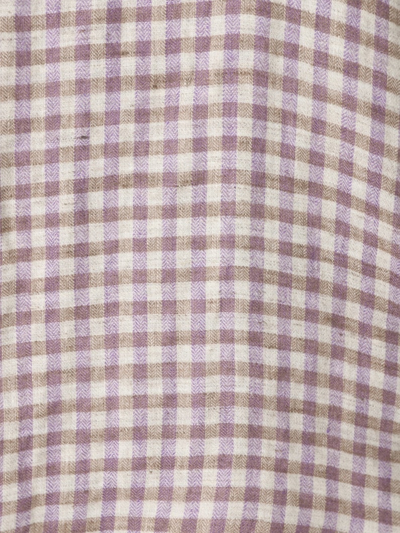 Eileen Linen Checkered Shirt (purple) 詳細画像 purple 3