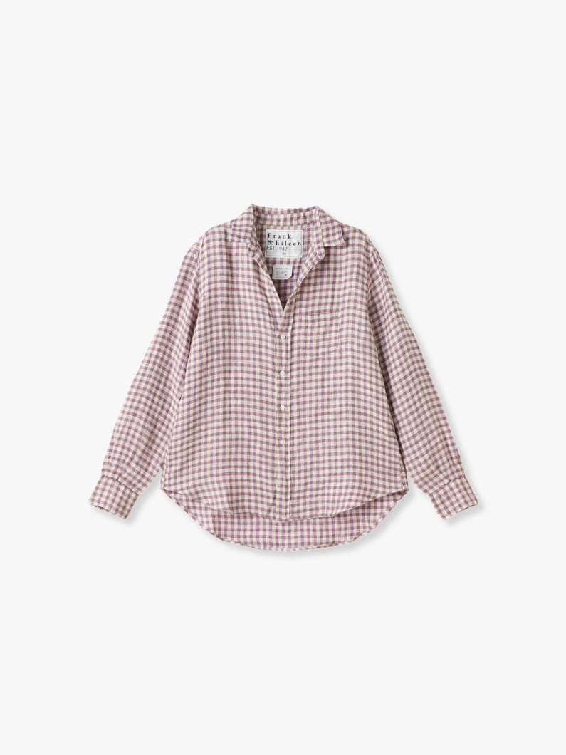 Eileen Linen Checkered Shirt (purple) 詳細画像 purple 1