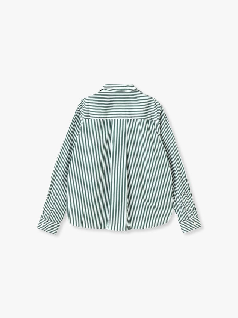 Silvio Striped Cotton Shirt (green) 詳細画像 green 1