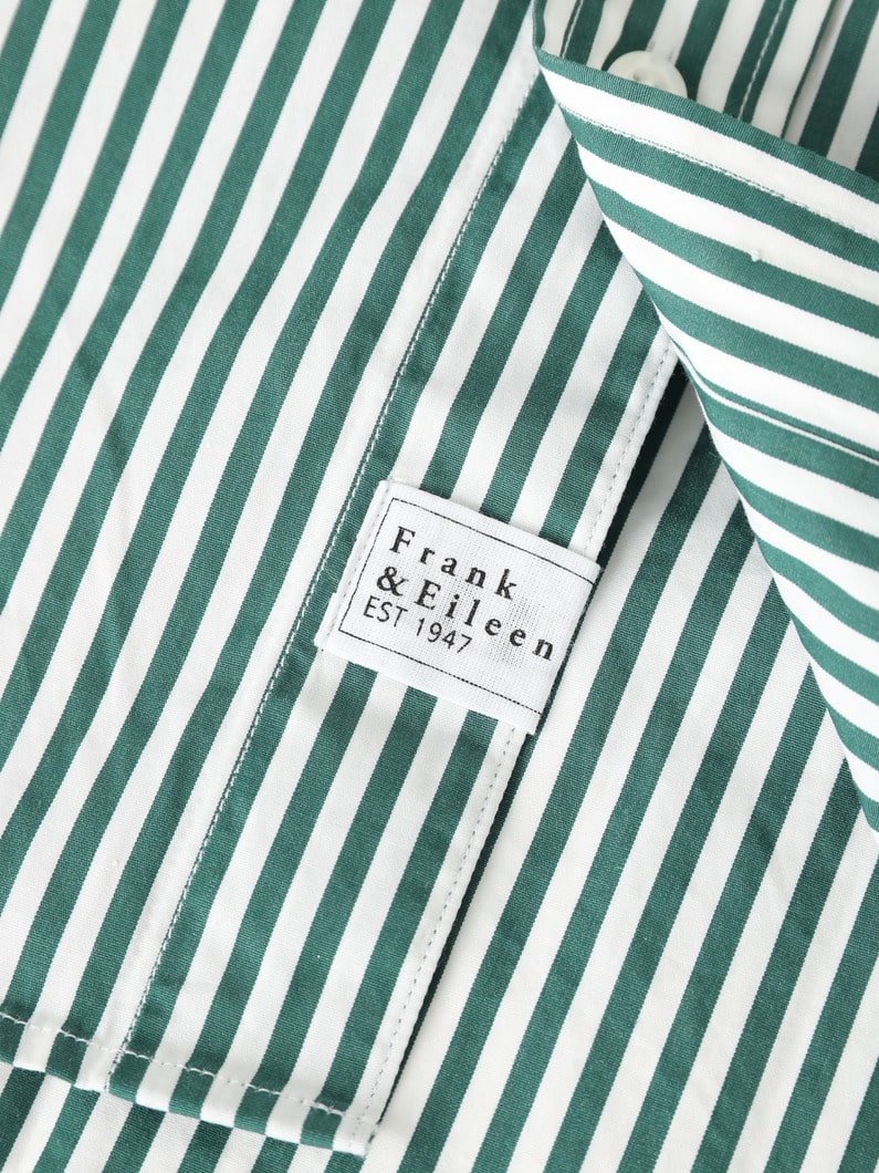 Silvio Striped Cotton Shirt (green) 詳細画像 green 4