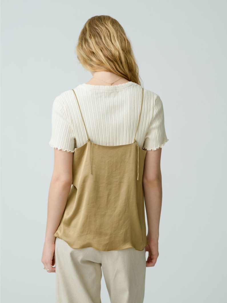 Satin Camisole Top 詳細画像 beige 4