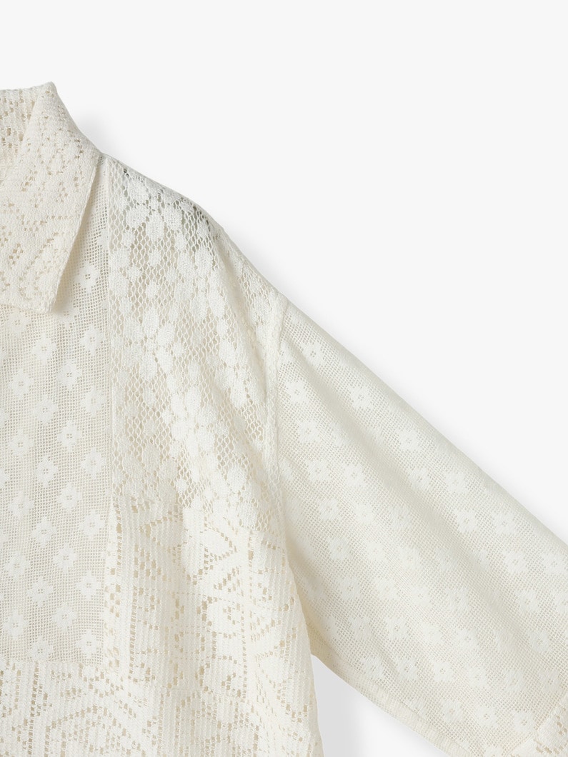 Patch Work Lace Shirt 詳細画像 white 2