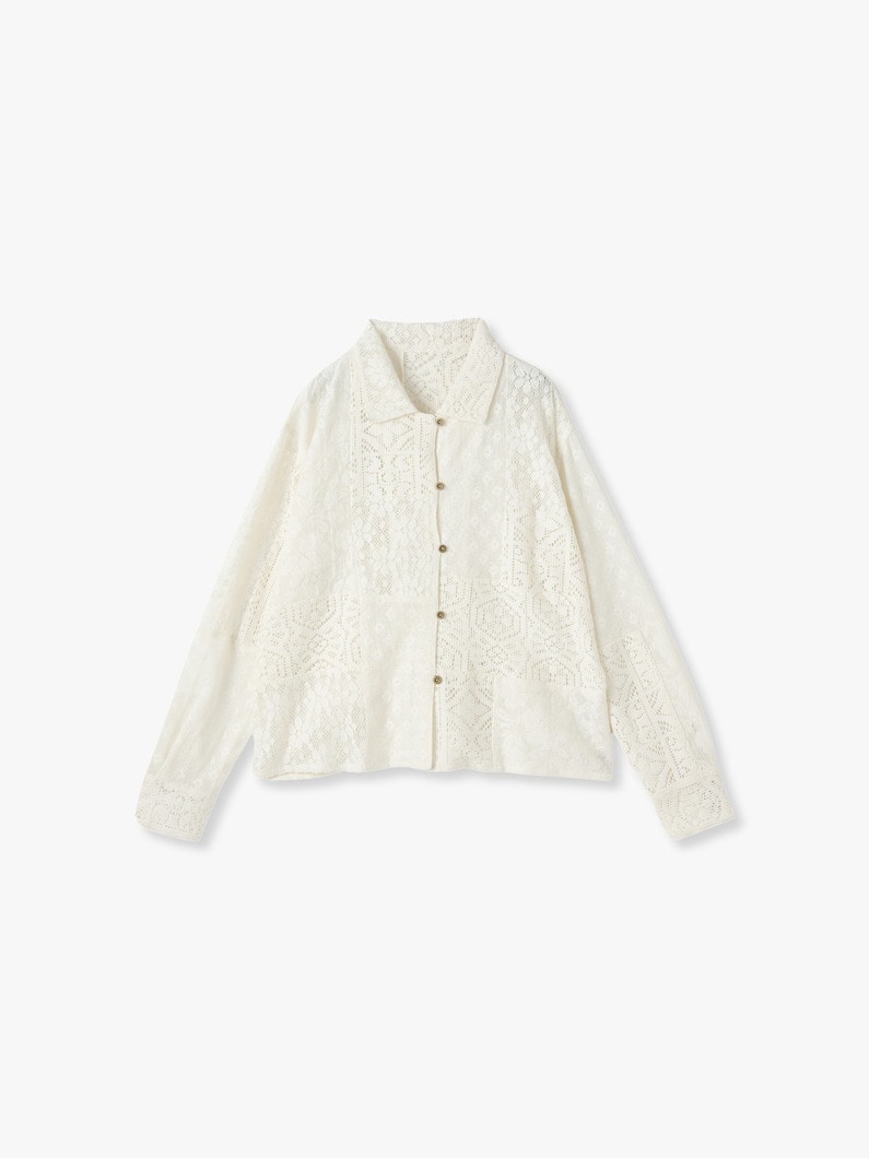 Patch Work Lace Shirt 詳細画像 white 5