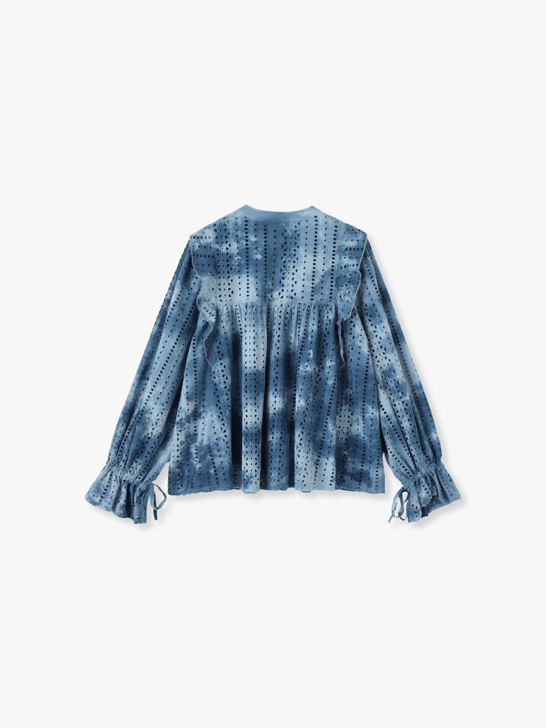 Cut Work Tie Dye Blouse 詳細画像 navy 1