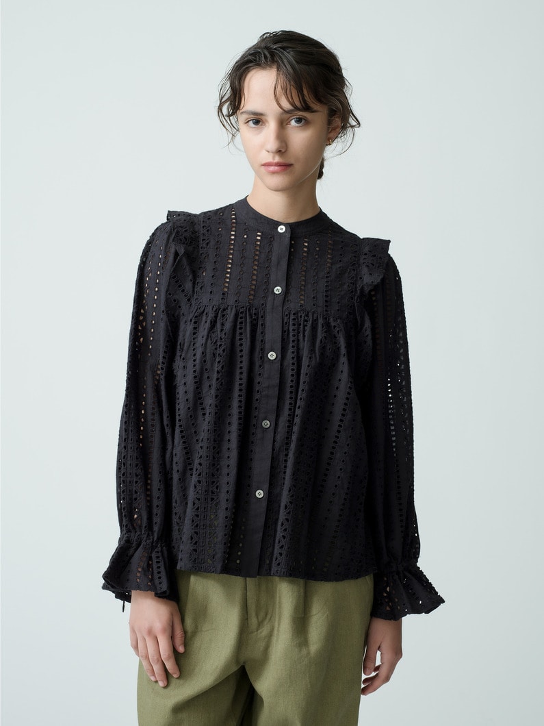 Cut Work Blouse 詳細画像 black