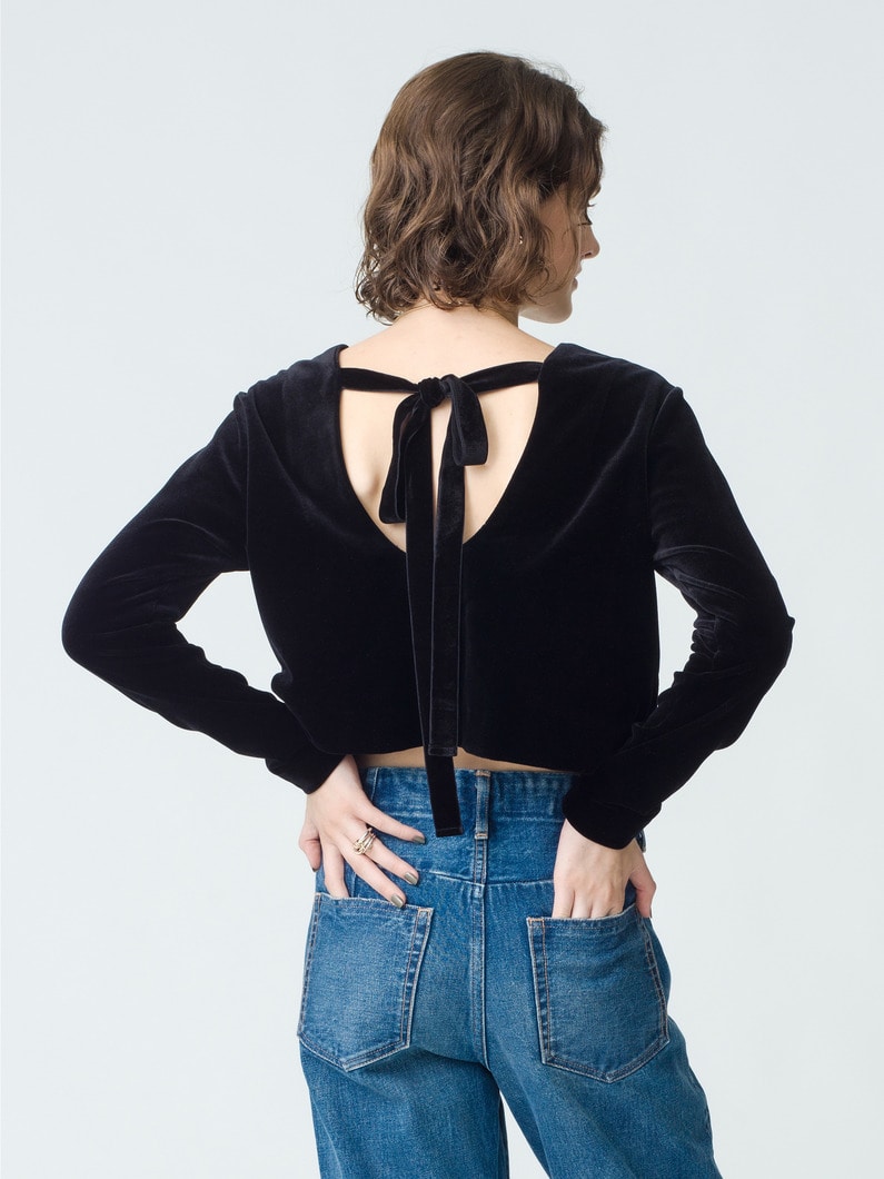 Silk Velour Blouse | トップス 詳細画像 black 1