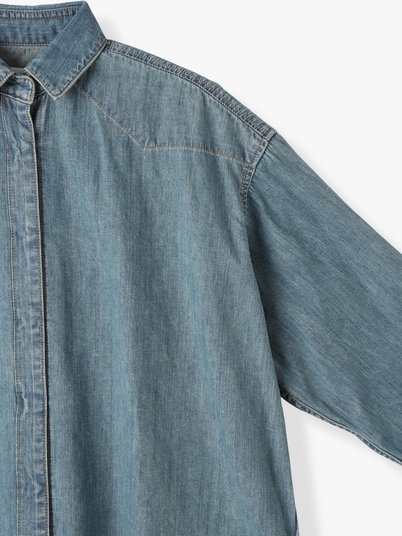 The Turquoise Oversized Denim Shirt 詳細画像 blue 2