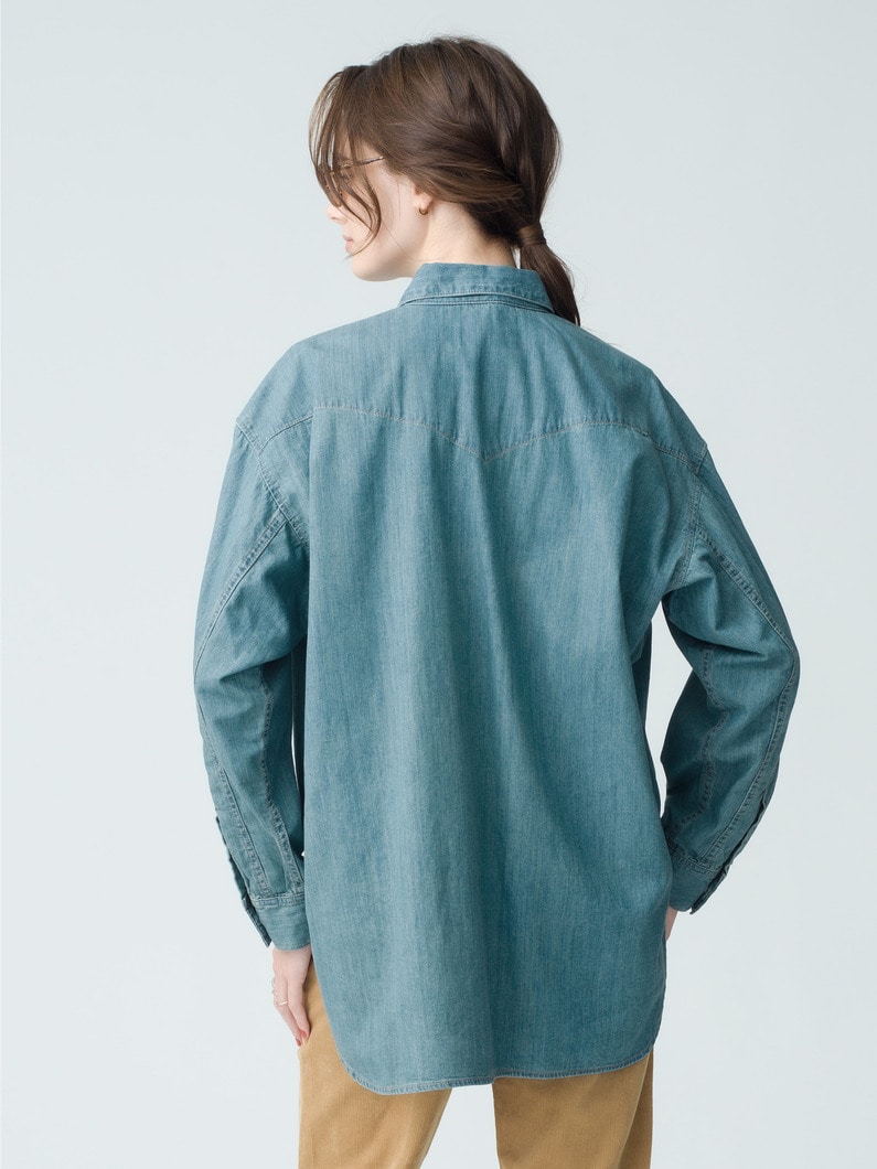 The Turquoise Oversized Denim Shirt 詳細画像 blue 3