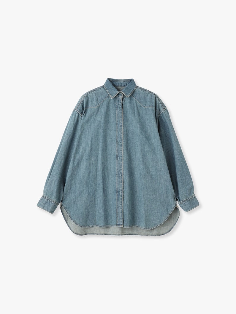 The Turquoise Oversized Denim Shirt 詳細画像 blue 4