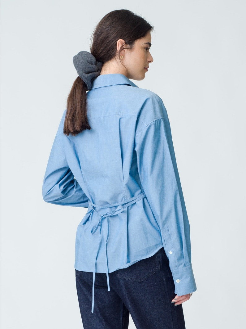 Extra Long Organic Cotton Shirt | シャツ 詳細画像 light blue 2