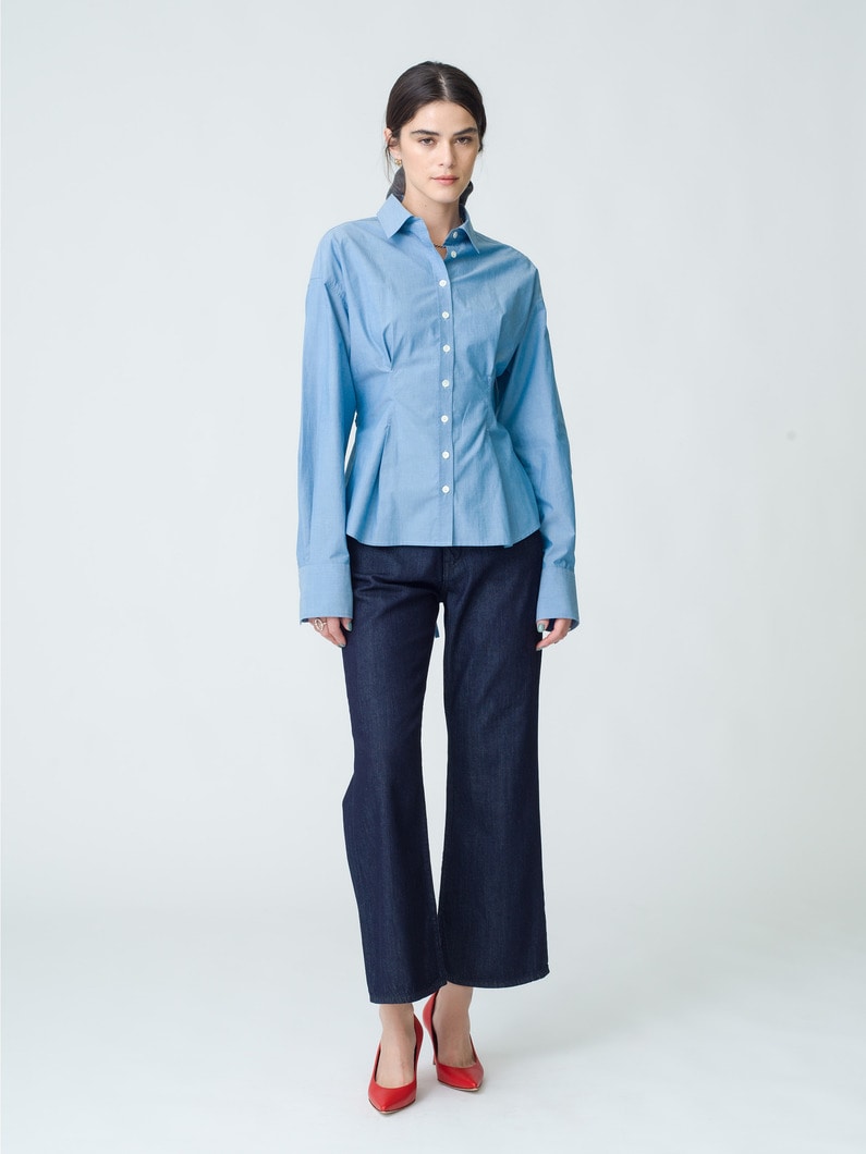 Extra Long Organic Cotton Shirt | シャツ 詳細画像 light blue 3