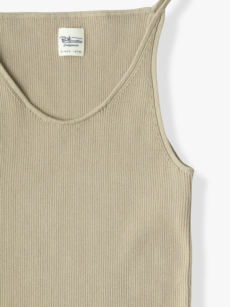 Cotton Nylon Knit Camisole Top 詳細画像 beige 2