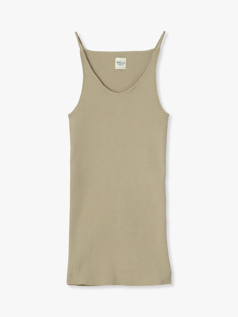 Cotton Nylon Knit Camisole Top 詳細画像 beige 3