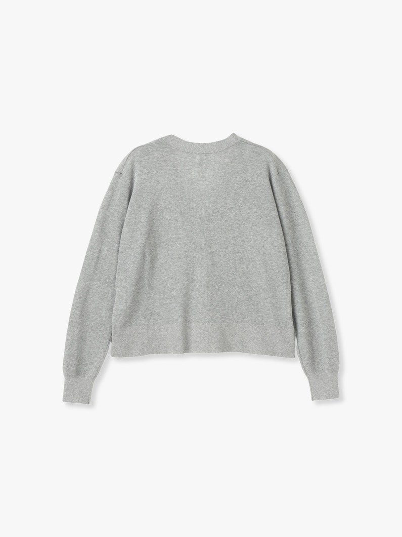 Cotton Nylon V Neck Knit Cardigan 詳細画像 top gray 1