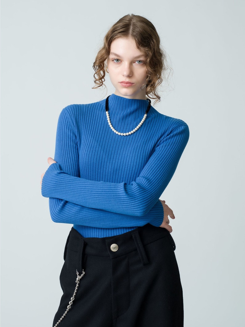 Eco Wool Rib Turtle Neck Pullover 詳細画像 light blue 1