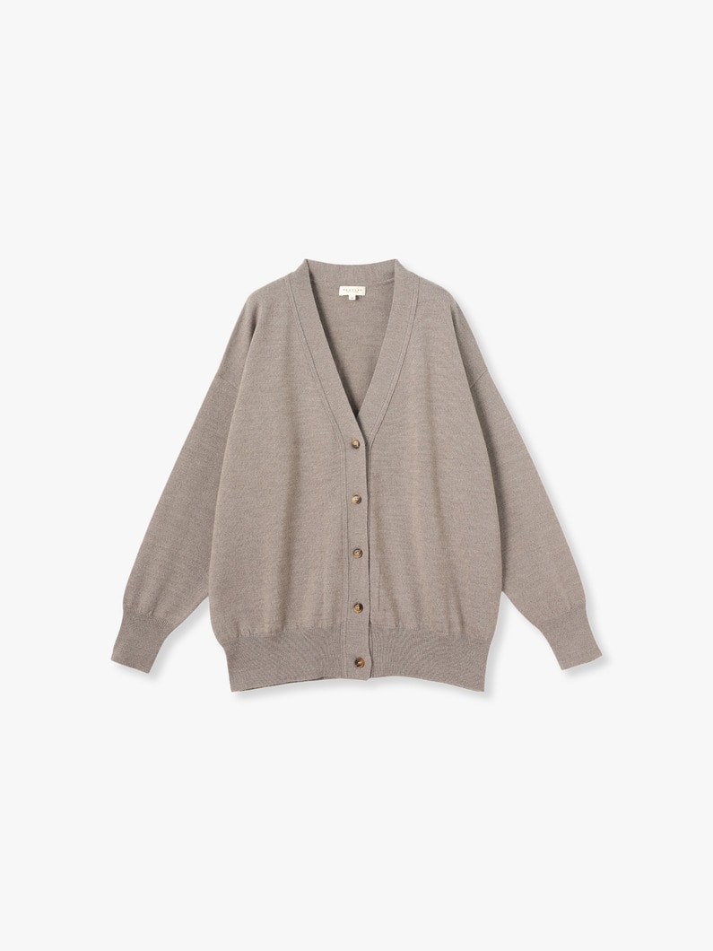 Lynette Merino Wool Cardigan 詳細画像 brown