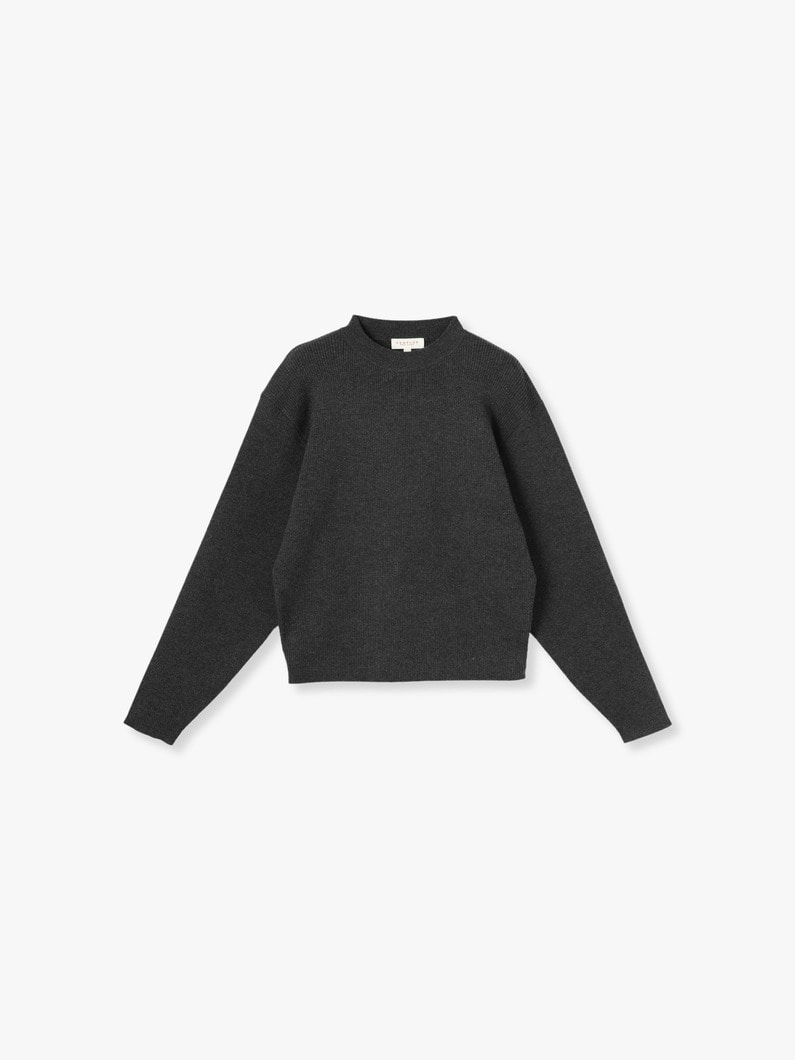 Aletta Wool Cotton Knit Pullover 詳細画像 charcoal gray 1