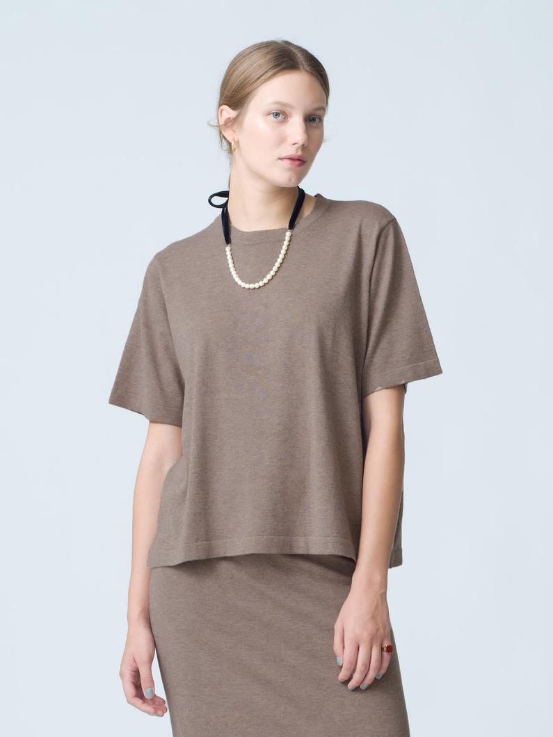 Arista Wool Cotton Tee 詳細画像 brown 1