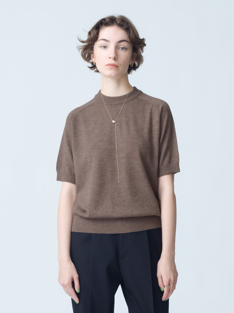 Irelia Merino Wool Tee 詳細画像 brown 1