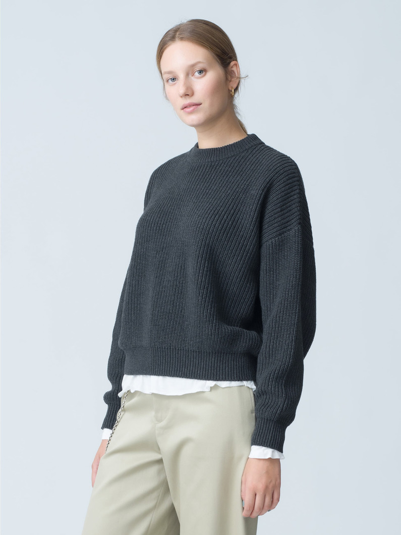 Konan Cotton Knit Pullover 詳細画像 charcoal gray 1