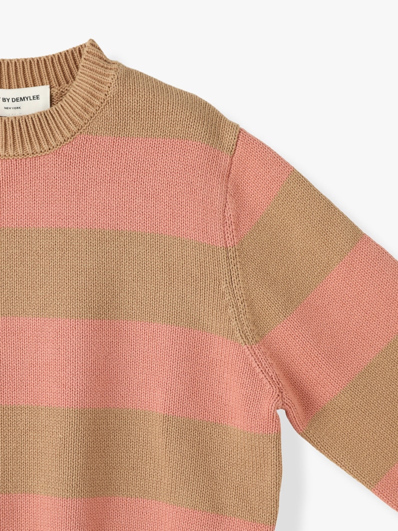 Raiden Striped Knit Pullover 詳細画像 pink 2