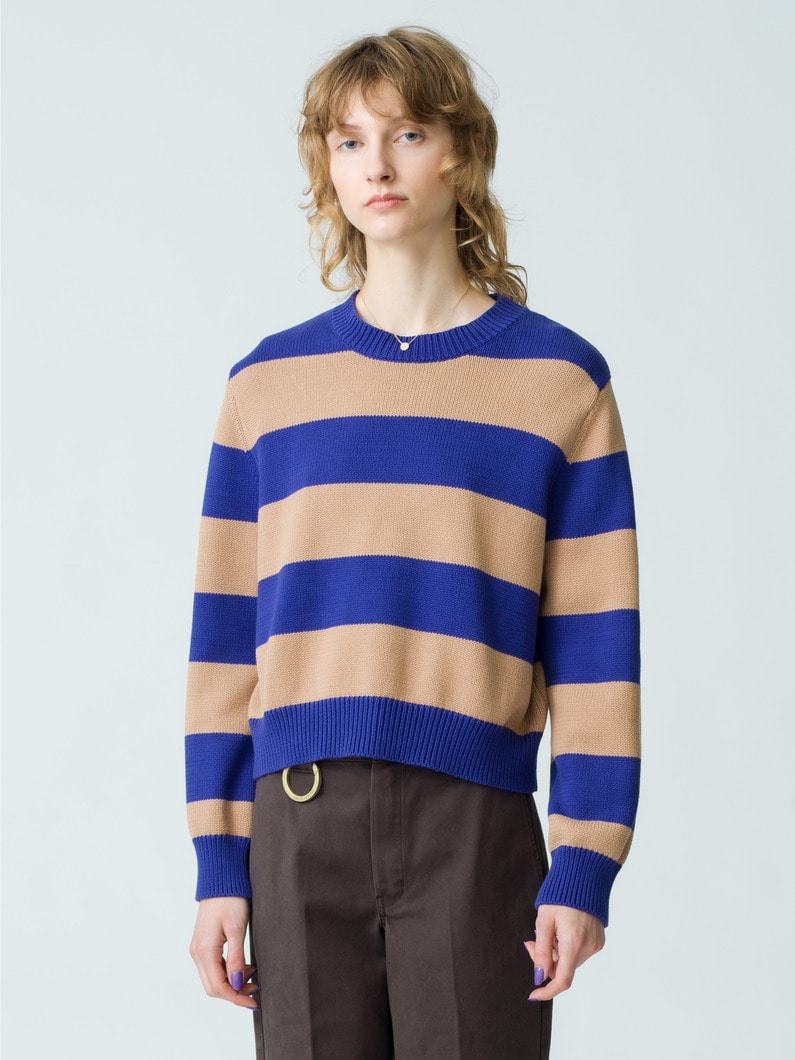 Raiden Striped Knit Pullover 詳細画像 beige 1