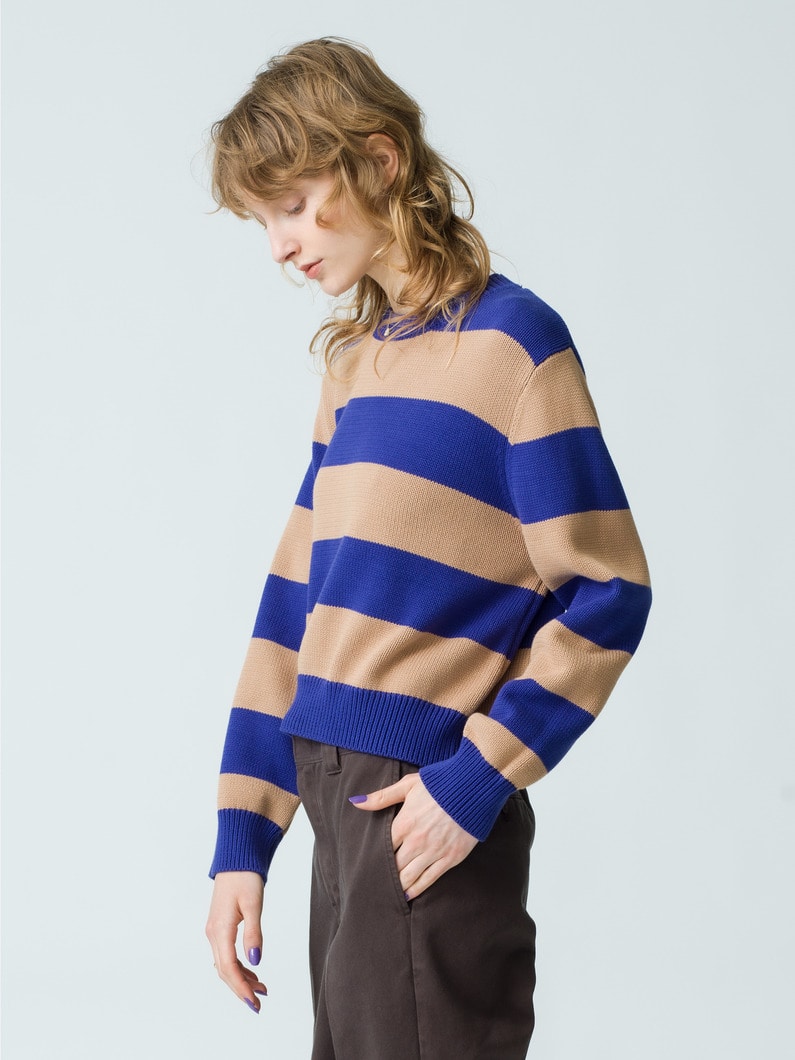 Raiden Striped Knit Pullover 詳細画像 beige 2