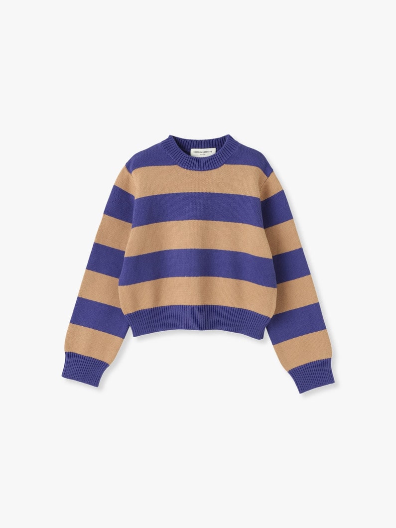 Raiden Striped Knit Pullover 詳細画像 beige 5