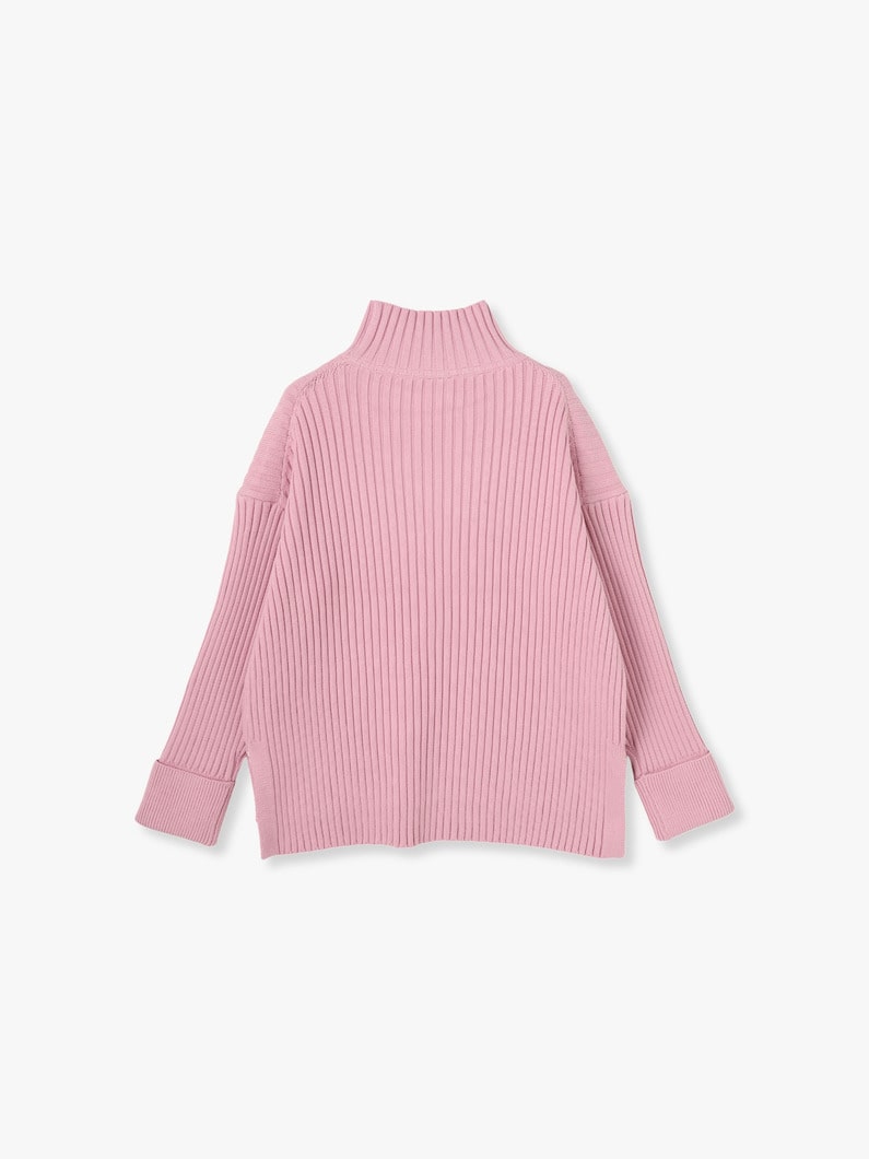 Air Cotton Rib Turtle Neck Pullover 詳細画像 pink 1