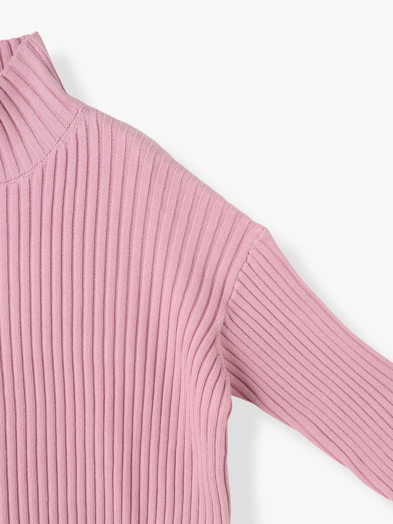 Air Cotton Rib Turtle Neck Pullover 詳細画像 pink 2