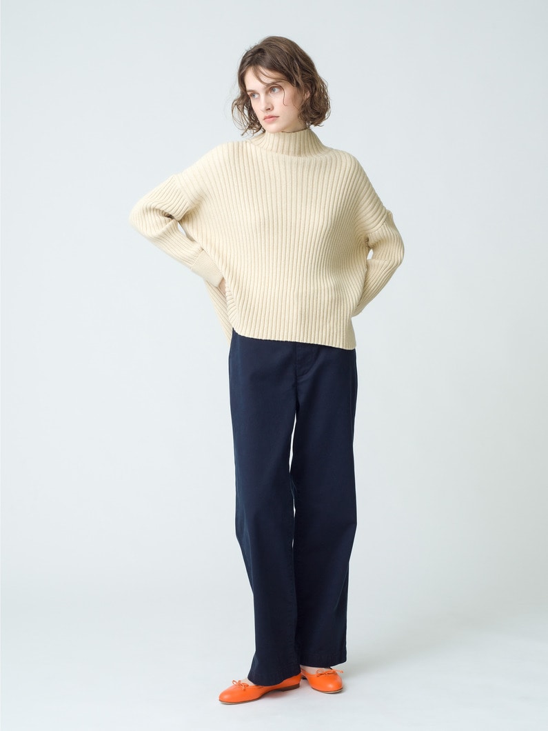 Air Cotton Rib Turtle Neck Pullover 詳細画像 ivory 2