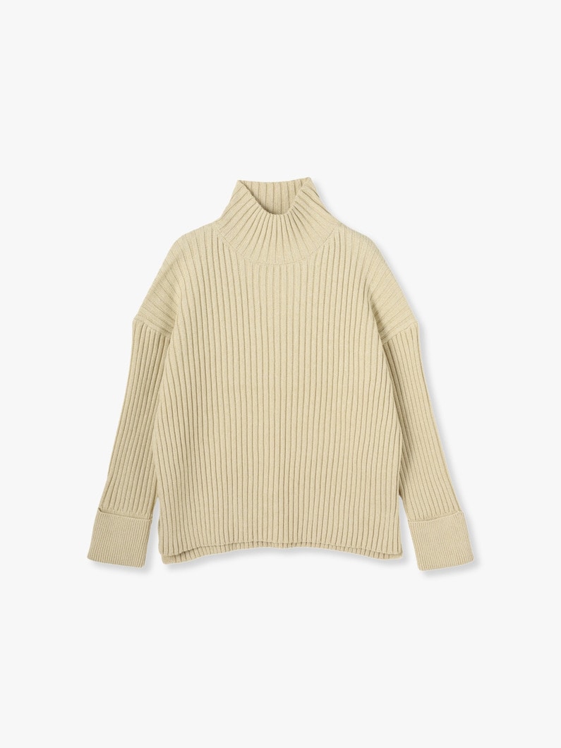 Air Cotton Rib Turtle Neck Pullover 詳細画像 ivory 3