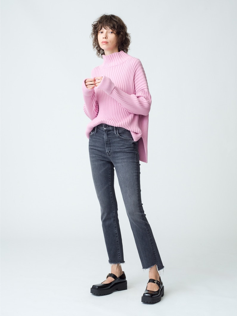 Air Cotton Rib Turtle Neck Pullover 詳細画像 pink 2